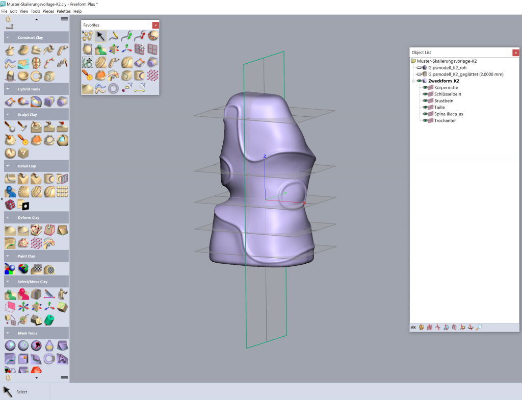 Finale Zweckform für Skalierungsroutine als Mesh in Geomagic Freeform