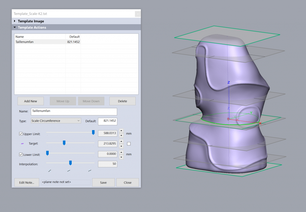 Erstellung eines Skalierungstemplates in Geomagic Freeform